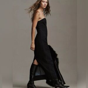 Anthropologie Pilcro Strapless Slim Denim Dress Sz Small fitted western